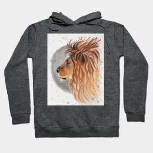 Watercolor lion portrait illustration by Renatta Zare Hoodie